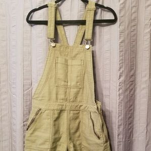 Olive Green Overall Shorts